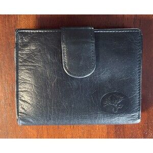 Buxton Vintage Top Grain Cowhide Exterior‎ Women's Bifold Wallet Coin Black